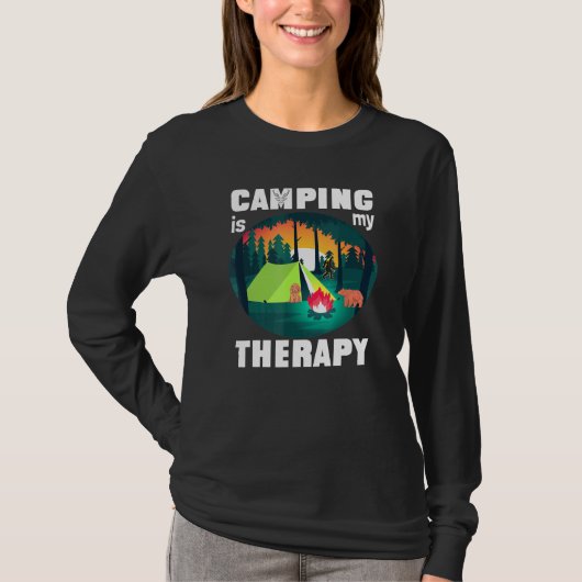T-shirt Camping Est Ma Thérapie Rv Van Camping Dire Heureu (Devant)