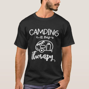 T-shirt Camping est mon traitement Randonnée Voyage Tee T-