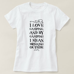 T-shirt camping et boisson