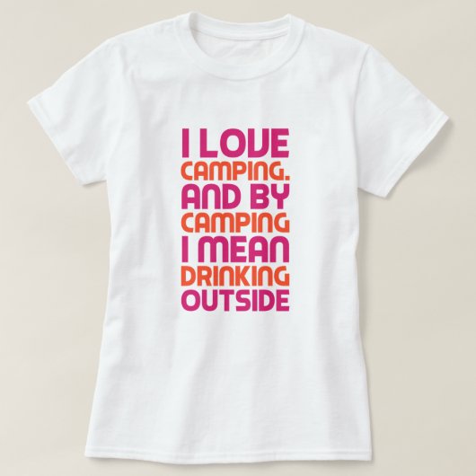 T-shirt camping et boisson (Design devant)