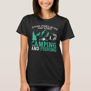 T-shirt Camping Et Camp De Pêche Pêcheur Camper Fish Chat