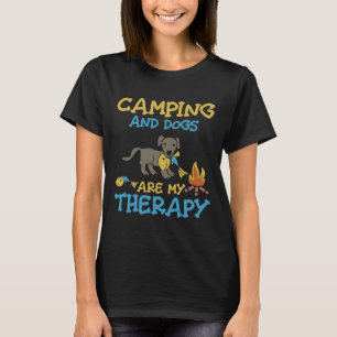 T-shirt Camping Et Chiens Husky