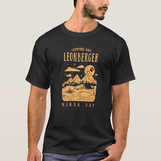 T-shirt Camping Et Leonberger Kinda Jour Chien Lion (Devant)