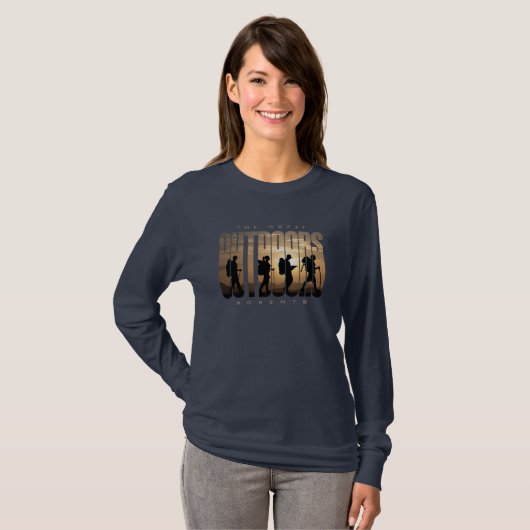 T-shirt Camping extérieur | Manche longue pour femmes (Devant entier)