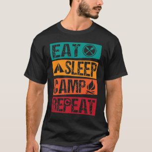 T-shirt Camping Extérieur Manger Camp De Sommeil Randonnée