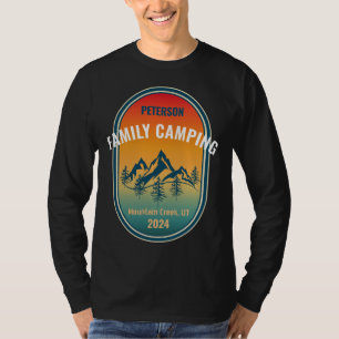 T-shirt Camping familial sur mesure Vintage Sunset Adventu