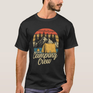 T-shirt Camping Famille d'équipage extérieur Coucher de so