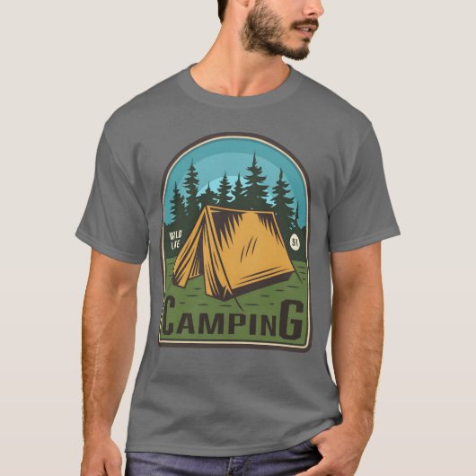 T-shirt CAMPING FAUNE 91 vintage (Devant)