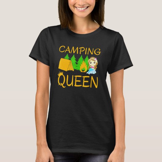 T-shirt Camping Femmes Queen Camping (Devant)