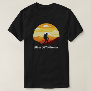 T-shirt camping feu montagnes wanderlust, randonnée