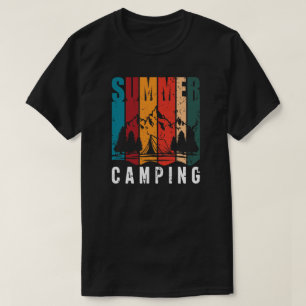 T-shirt camping feu montagnes wanderlust, randonnée