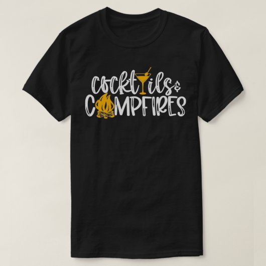 T-shirt Camping feux & Cocktails Camping  (Design devant)