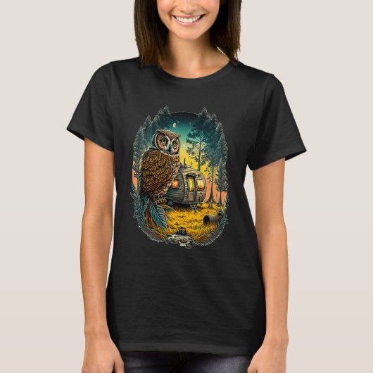 T-shirt Camping Forest Holiday WoMo Caravan Nature Tent Sc (Devant)