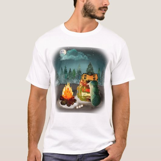 T-shirt Camping Forest Night Adventure (Devant)
