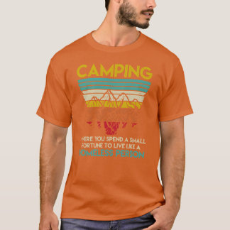 T-shirt Camping Fortune Personne sans abri Camionneur Rétr