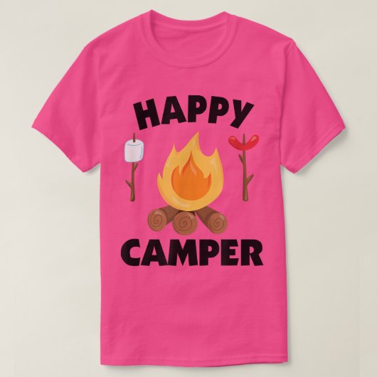 T-shirt Camping Funny Camping Feu de Campagne Torréfaction (Design devant)
