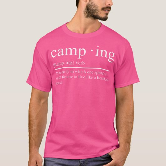 T-shirt Camping Funny Description (Devant)