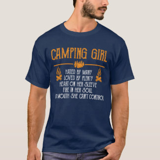 T-shirt Camping Girl Hated By Many Loved By Plenty Heart f