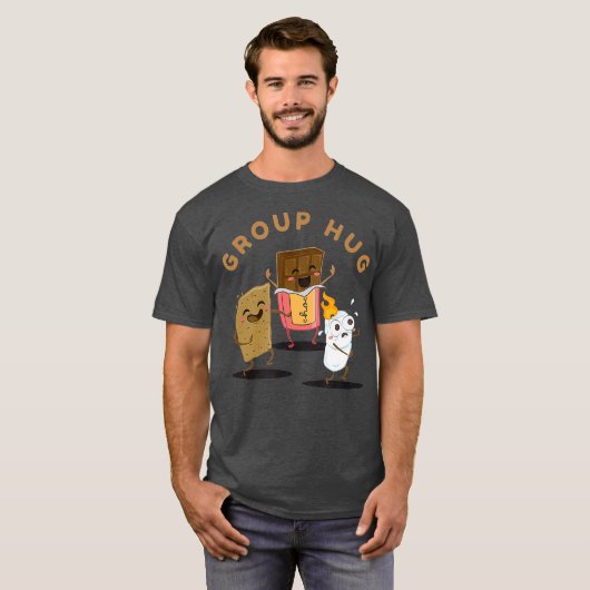 T-shirt Camping Groupe Hug Smores Marshmallow et drôle (Devant entier)