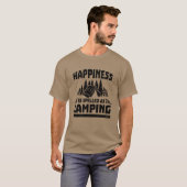 T-shirt Camping happiness satisfaction funny saying retro (Devant entier)