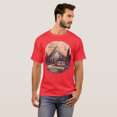 T-shirt camping hiking sunset Retro Modern Style grunge bo (Devant entier)