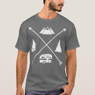 T-shirt Camping hipster avan remorque