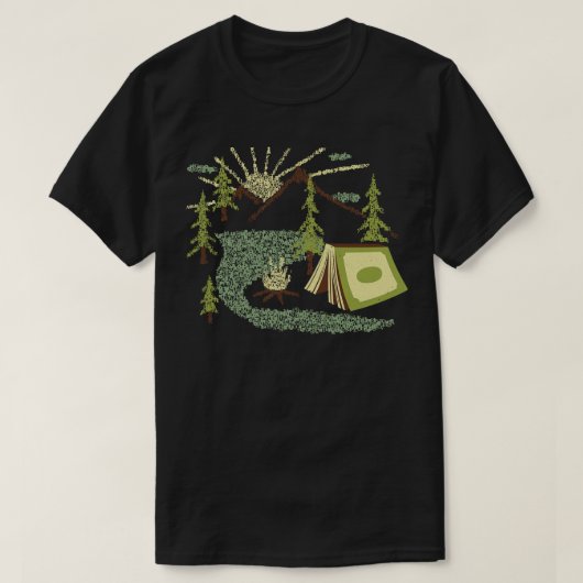 T-shirt Camping Inside a Book I love to Read Illustration (Design devant)
