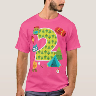 T-shirt Camping Jardin Dormir 2 Ans 2E Anniversaire