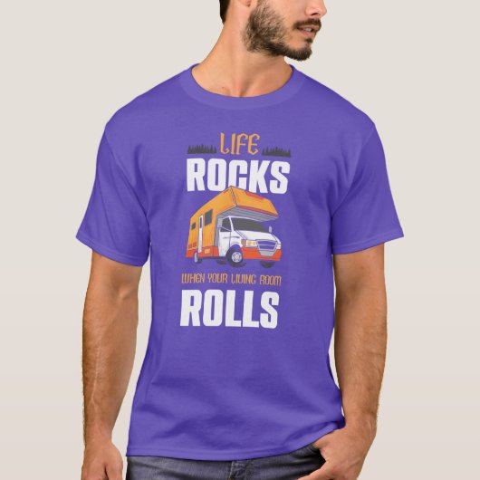 T-shirt Camping Life Rocks RV Camper Motorhome RV Camping (Devant)