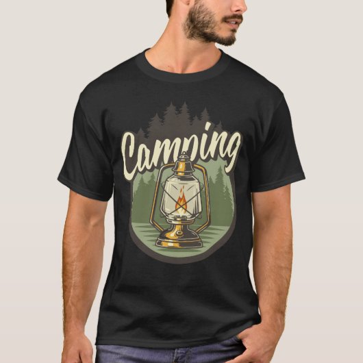 T-shirt CAMPING LIGHT vintage (Devant)