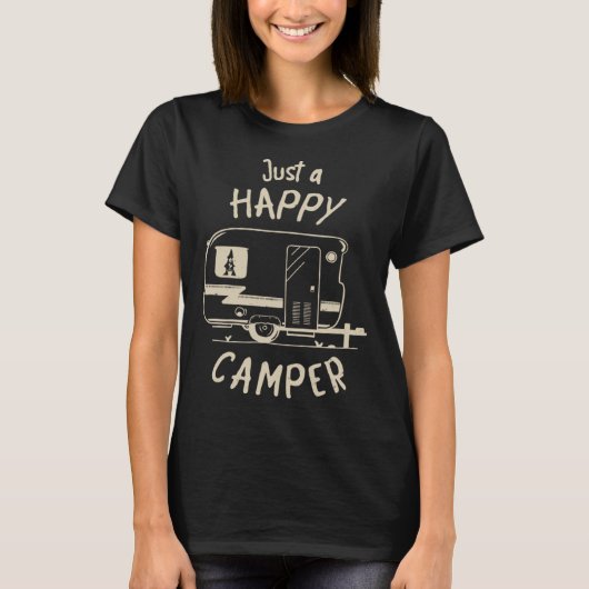 T-shirt Camping Lucky Caravan Camper Motorhome Tramway ext (Devant)