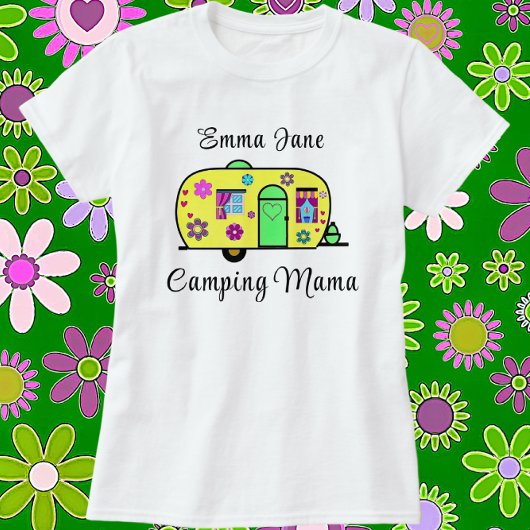 T-shirt Camping Mama Sweet Camper Trailer avec nom