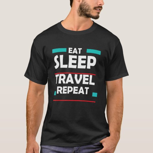 T-shirt Camping Manger Dormir Voyage Répéter Voyager Essen (Devant)