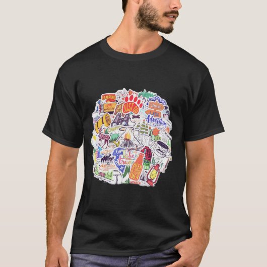 T-shirt Camping Nature Stickers Camping (Devant)