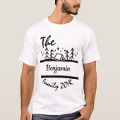 T-shirt Camping noir moderne Nom de famille Modèle (Devant)