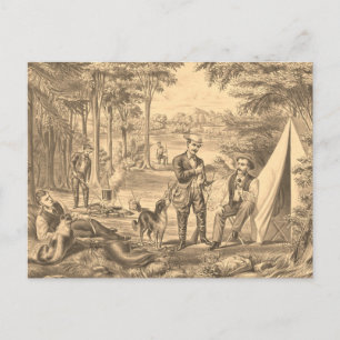 T-SHIRT Camping Old School Briefkaart
