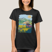 T-shirt Camping on the Lake Retro 70s Cool Fun (Devant)