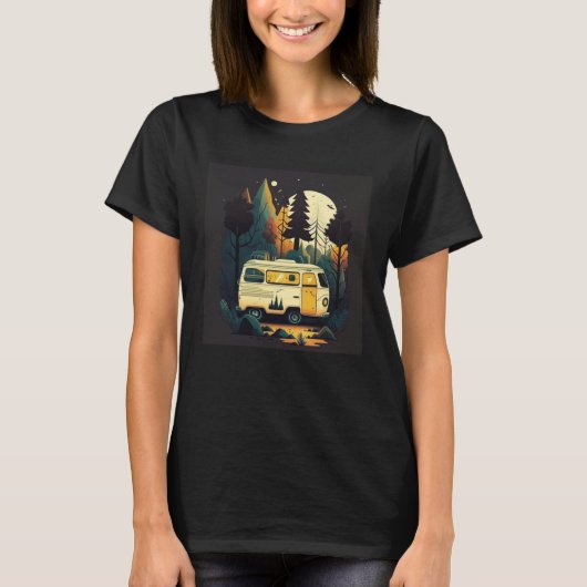 T-shirt Camping Outdoor Adventure Forest (Devant)