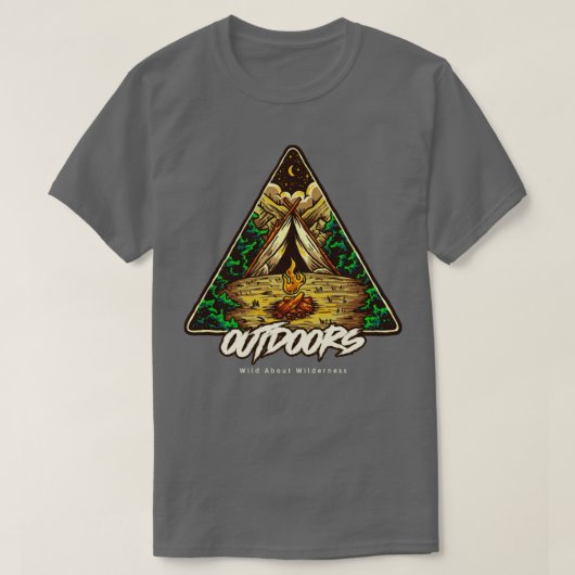 T-shirt Camping Outdoors Wild About Wilderness randonnée a (Design devant)