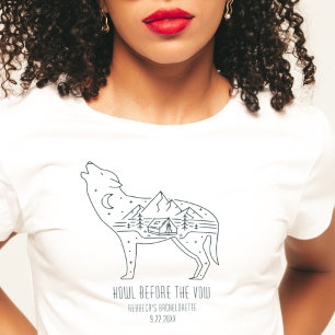 T-shirt Camping personnalisé Bachelorette Party Wolf Cute