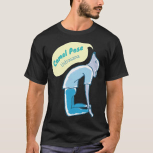 T-shirt Camping Pose Yoga Souris Aqua Et Bleu