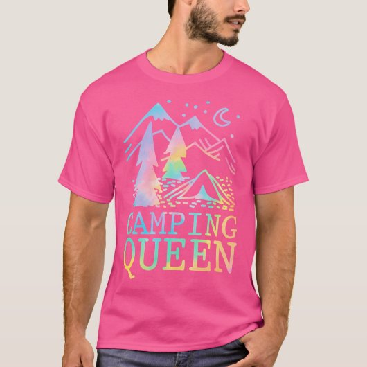 T-shirt Camping Queen Élégant Camping Nuit Graphique (Devant)