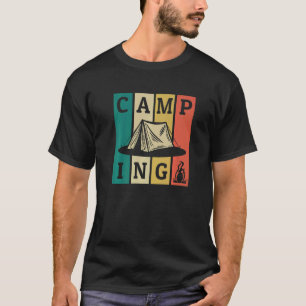 T-shirt Camping Rétro Bandes Glamping Backpacking Camper C