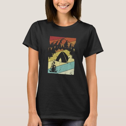 T-shirt Camping Rétro Glamping Backpacking Camp Camping (Devant)