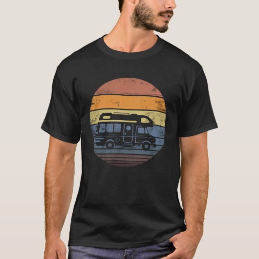 T-shirt Camping Retro Sunset RV Stay Class C Camper (Devant)