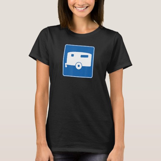 T-shirt Camping Road Sign Trailer Hitch Weekend Camper Gra (Devant)