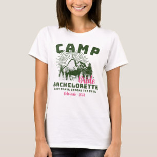 T-shirt Camping rose personnalisé Bachelorette