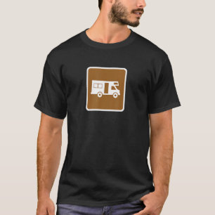 T-shirt Camping RV Road Sign Trailer Week-end Camper Graph