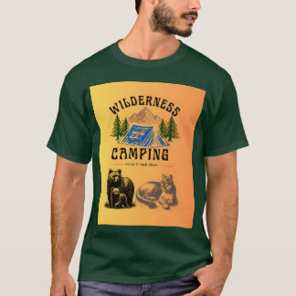 T-shirt Camping sauvage Pitch It and Pray famille