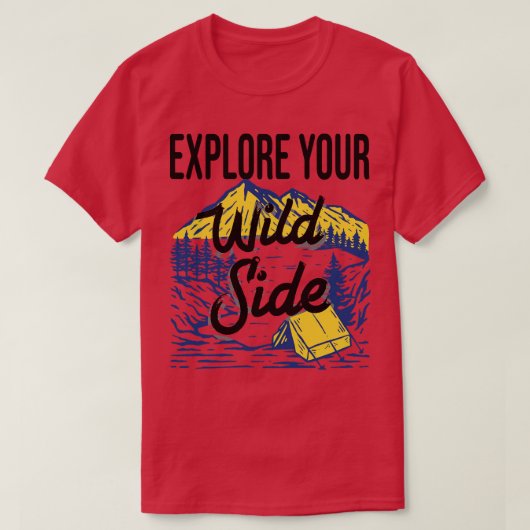 T-shirt Camping Slogan extérieur (Design devant)